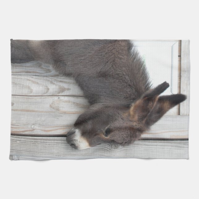 Niedliche Schokolade Baby Donkey Foal Geschirrtuch (Horizontal)