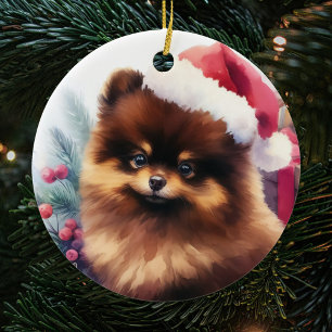 Niedliche Schokolade Braun Spitz Weihnachten Keramik Ornament