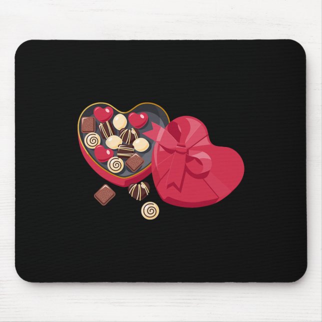 Niedliche Schokolade Candy Heart Liebe Valentine D Mousepad (Vorne)