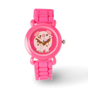 Niedliche Schokolade Cartoon Pig Watch Armbanduhr