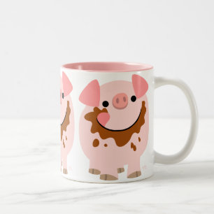 Niedliche Schokolade Cartoon Schweinegrippe Tasse