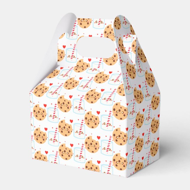 Niedliche Schokolade Chip Cookie und Milchglas Geschenkschachtel (Vorderseite)