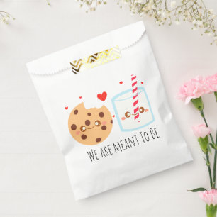 Niedliche Schokolade Chip Cookie und Milchglas Geschenktütchen