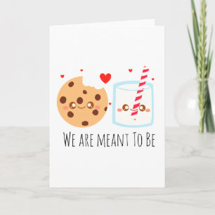 Niedliche Schokolade Chip Cookie und Milchglas Karte