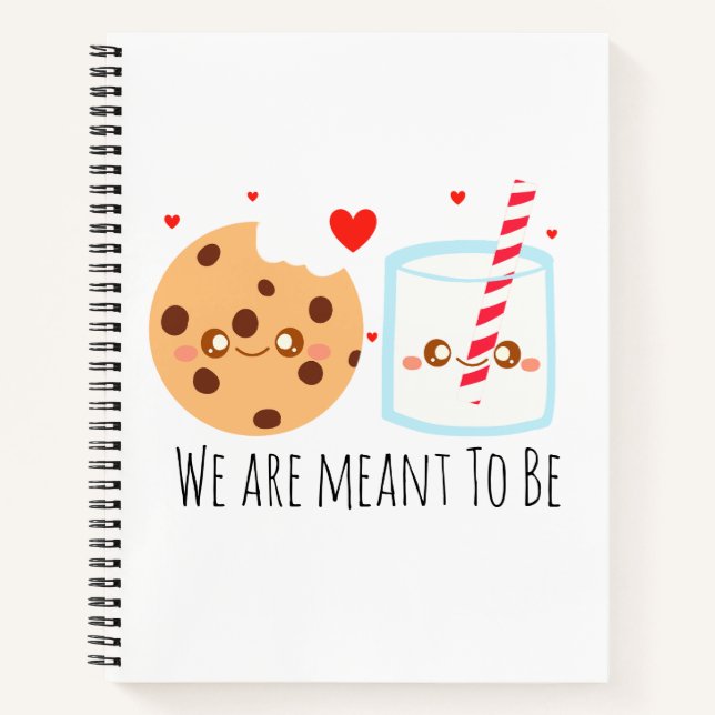 Niedliche Schokolade Chip Cookie und Milchglas Notizbuch (Vorderseite)