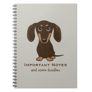 Niedliche Schokolade-Dackel mit benutzerdefinierte Notizblock