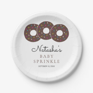 Niedliche Schokolade Donuts Kinderdusche Sprinkle Pappteller