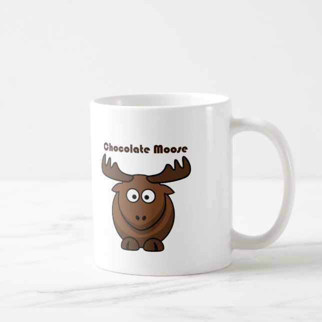 Niedliche Schokolade Elche Funny Joke Cartoon Puff Kaffeetasse (Rechts)