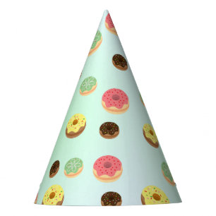 Niedliche Schokolade Erdbeeren Donuts Geburtstag Partyhütchen