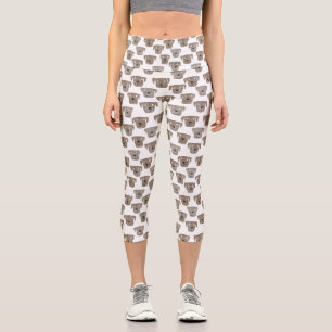 Niedliche Schokolade Labrador Retriever Dog Muster Capri Leggings