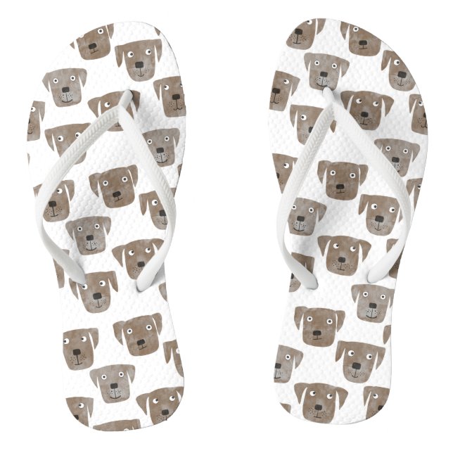 Niedliche Schokolade Labrador Retriever Dog Muster Flip Flops (Fußbett)