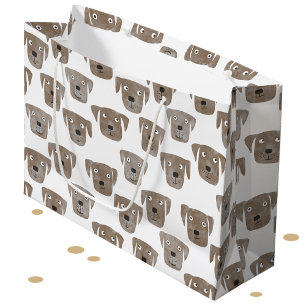 Niedliche Schokolade Labrador Retriever Dog Muster Große Geschenktüte