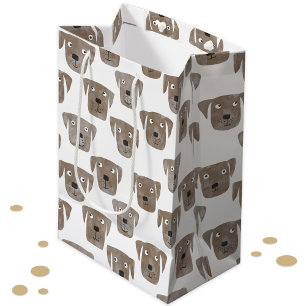 Niedliche Schokolade Labrador Retriever Dog Muster Mittlere Geschenktüte