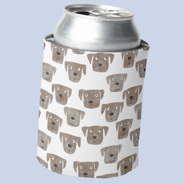 Niedliche Schokolade Labrador Retriever Dog Waterc Dosenkühler (Fun Chocolate Labrador Retriever dog pattern can cooler)