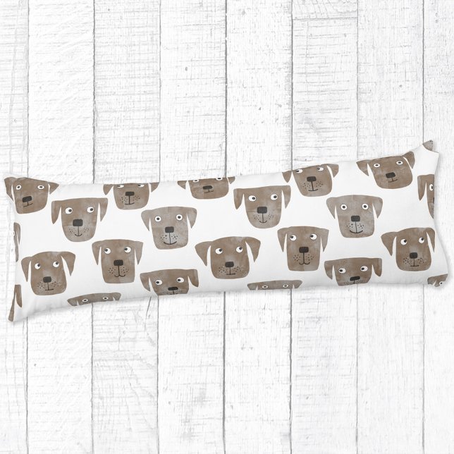Niedliche Schokolade Labrador Retriever Dog Waterc Seitenschläferkissen (Chocolate Labrador Retriever Dog pattern lumbar pillow)