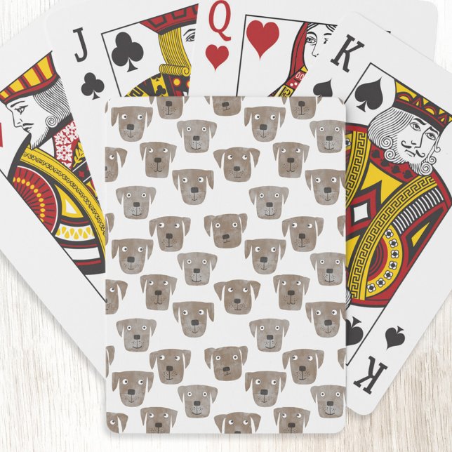 Niedliche Schokolade Labrador Retriever Dog Waterc Spielkarten (Chocolate Brown Labrador Retriever dog pattern art playing cards)