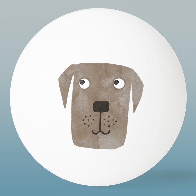 Niedliche Schokolade Labrador Retriever Dog Waterc Tischtennisball (Fun Chocolate Labrador Retriever dog watercolor ping pong ball)