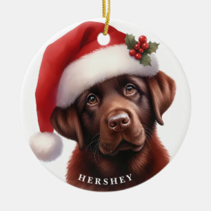 Niedliche Schokolade Labrador Retriever Dog Weihna Keramik Ornament