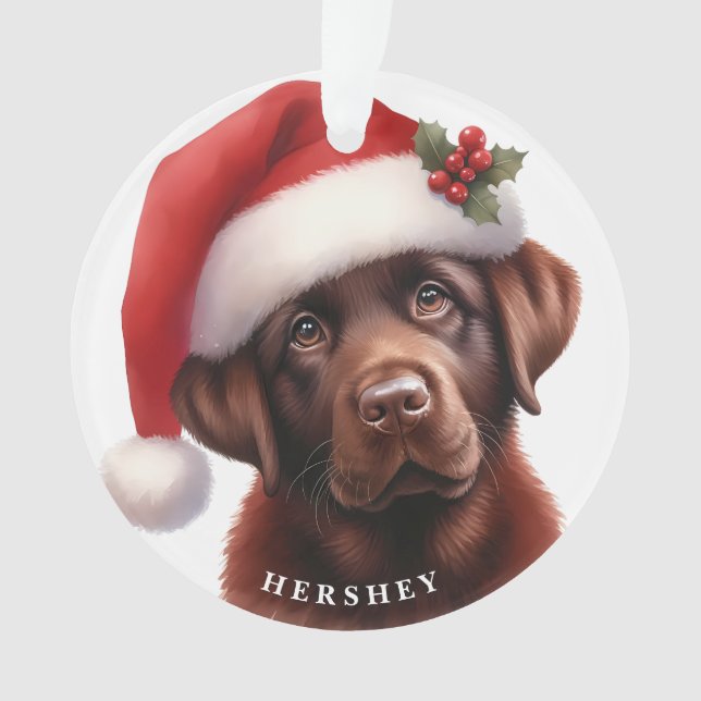 Niedliche Schokolade Labrador Retriever Dog Weihna Ornament (Vorderseite)