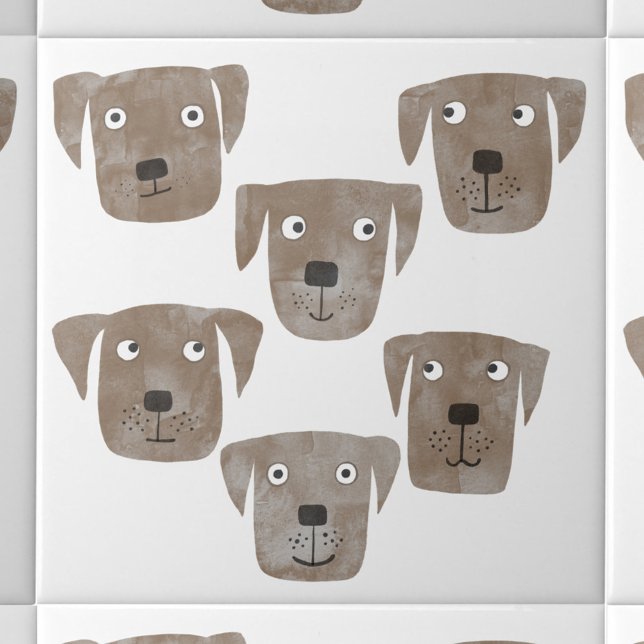 Niedliche Schokolade Labrador Retriever Hunde Fliese (Fun Chocolate Labrador Retriever Dog ceramic tile)