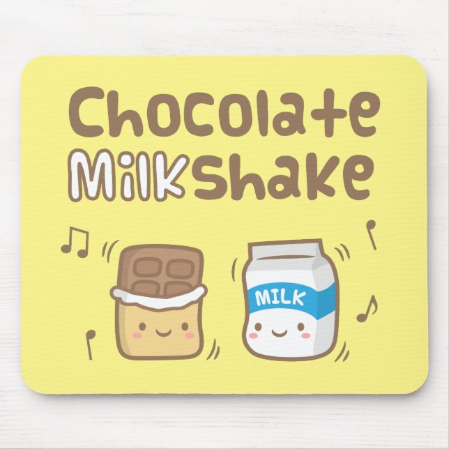 Niedliche Schokolade Milkshake Doodle für Kinder Mousepad (Vorne)