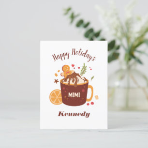 Niedliche Schokolade mit Lebkuchen Postkarte