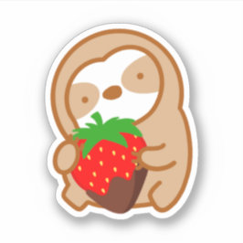Niedliche Schokolade Strawberry Sloth Aufkleber