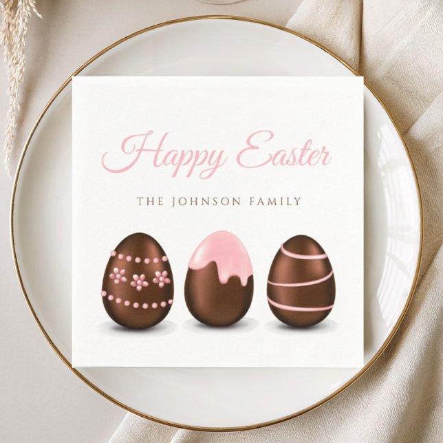 Niedliche Schokoladeneier glücklich Ostern Serviette (Cute Chocolate Eggs Happy Easter Napkins)