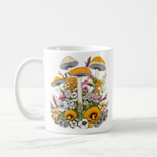 Niedliche schöne Blume und Pilze Kaffeetasse