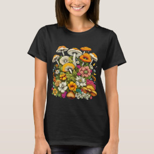 Niedliche schöne Blume und Pilze T-Shirt
