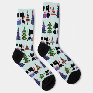 Niedliche schottische Hunde und Weihnachtsbaummust Socken