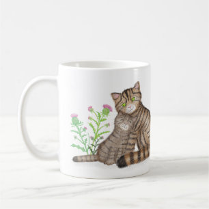 Niedliche schottische Wildkatze und Kätzchen-Tasse Kaffeetasse