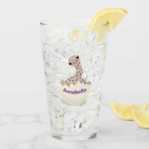 Niedliche Schraffur für Vogel-Strauß-Cartoon Glas