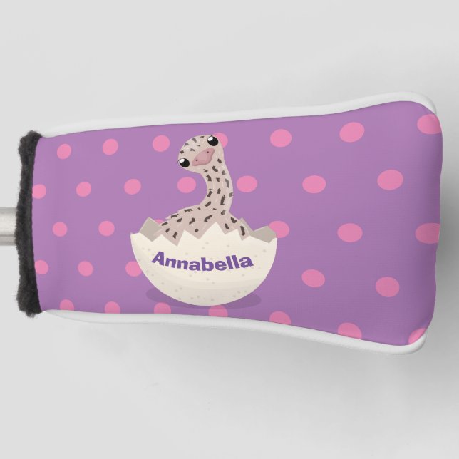 Niedliche Schraffur für Vogel-Strauß-Cartoon Golf Headcover (Vorderseite)