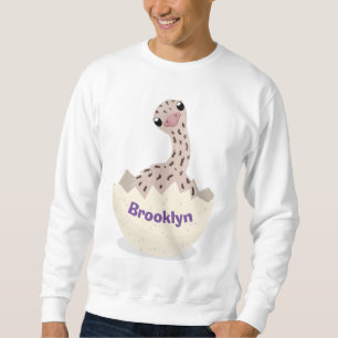 Niedliche Schraffur für Vogel-Strauß-Cartoon Sweatshirt