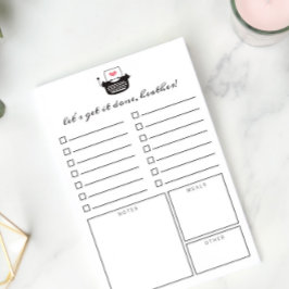 Niedliche Schreibmaschine täglich zum Organisator Post-it Klebezettel