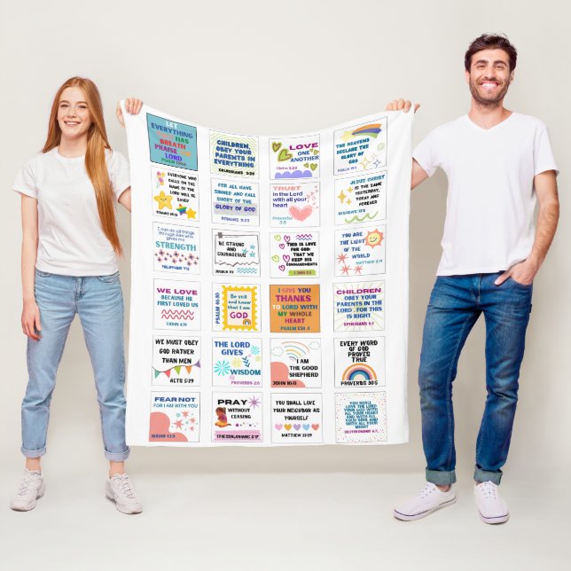 Niedliche Schrift Kinder Gedächtnisbibel Fleecedecke (Beispiel)