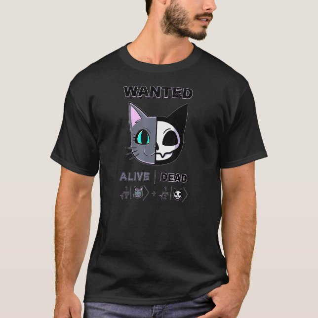 Niedliche Schrodingers Cat Alive Dead Quantum Phys T-Shirt (Vorderseite)