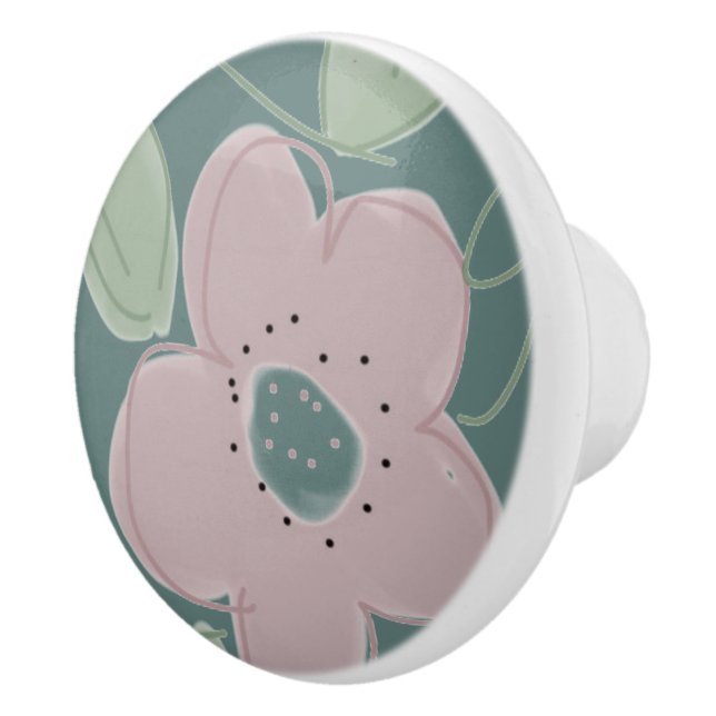 Niedliche Schublade in verblasster Rose und Aquama Keramikknauf (Rechts)