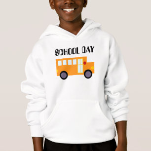Niedliche Schulbus-Schultageskinderjacke mit Hoodie
