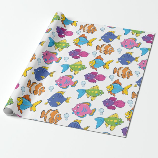 Niedliche Schule der Fische Geschenkpapier (Ungerollt)