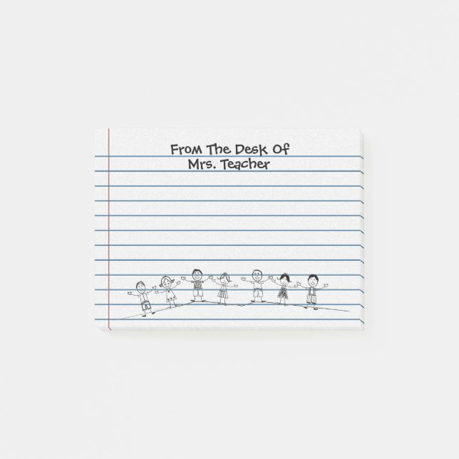 Niedliche Schule scherzt Lehrer-Post-It Post-it Klebezettel (Vorderseite)