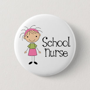 Niedliche Schulkrankenschwester Button