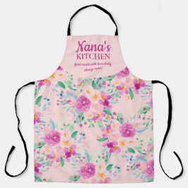 Niedliche Schürze der nana-Küche mit rosa Blumenbe