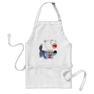 Niedliche Schürze von Cartoon Sheep und Wolf