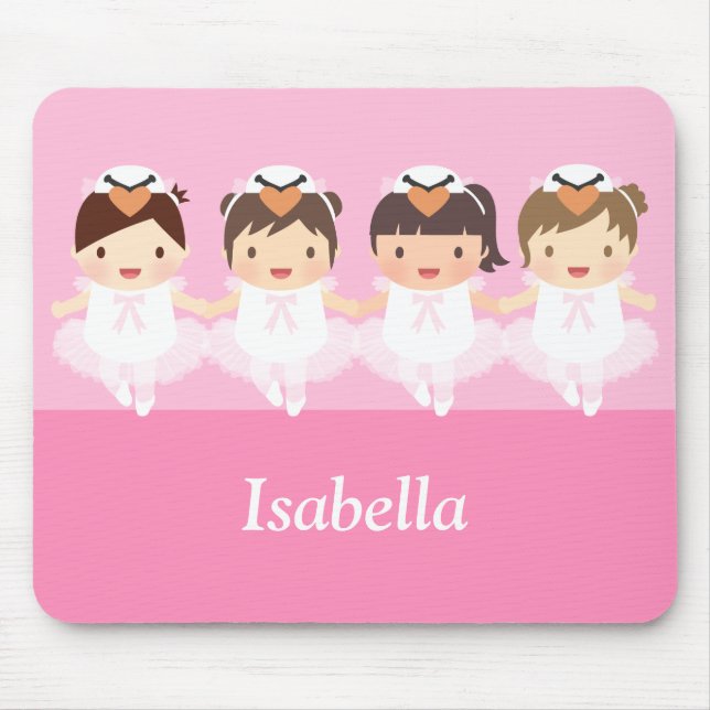 Niedliche Schwan-Ballett-Ballerina für Mädchen Mousepad (Vorne)