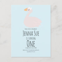 Niedliche Schwanenmädchen Rosa Geburtstagsparty Ei