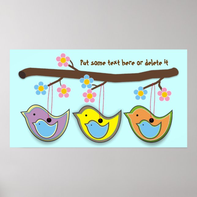 Niedliche schwangere blaue Birdies Poster (Vorne)