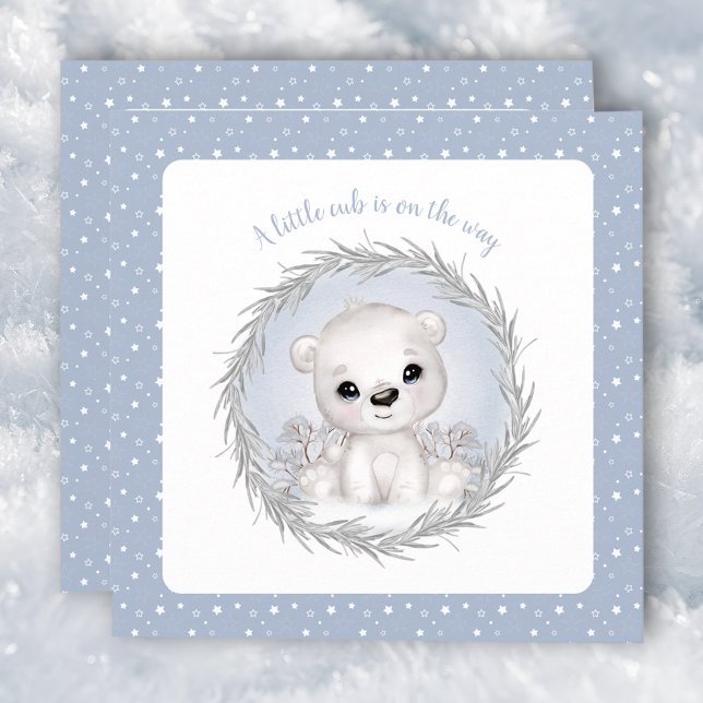 Niedliche Schwangerschaftsankündigung von Polar Be (Cute Polar Bear Baby boy pregnancy announcement)