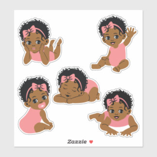 Niedliche schwarz-afrikanische Babybriefe Aufkleber